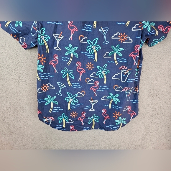 Chubbies Shirt Mens Sz S The One Man Wolf Pack Neon Look Flamingo and Palm Trees - Picture 10 of 12